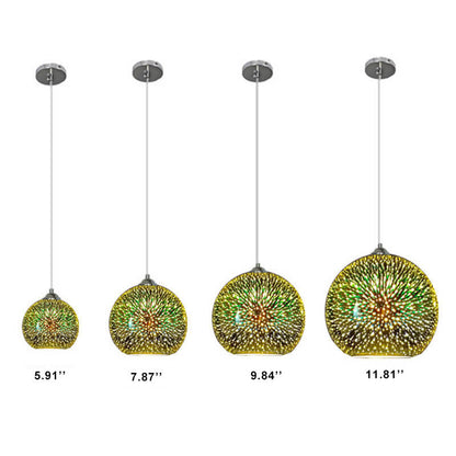Modern 3D Colorful Glass Dome Pendant Light with E27 Socket