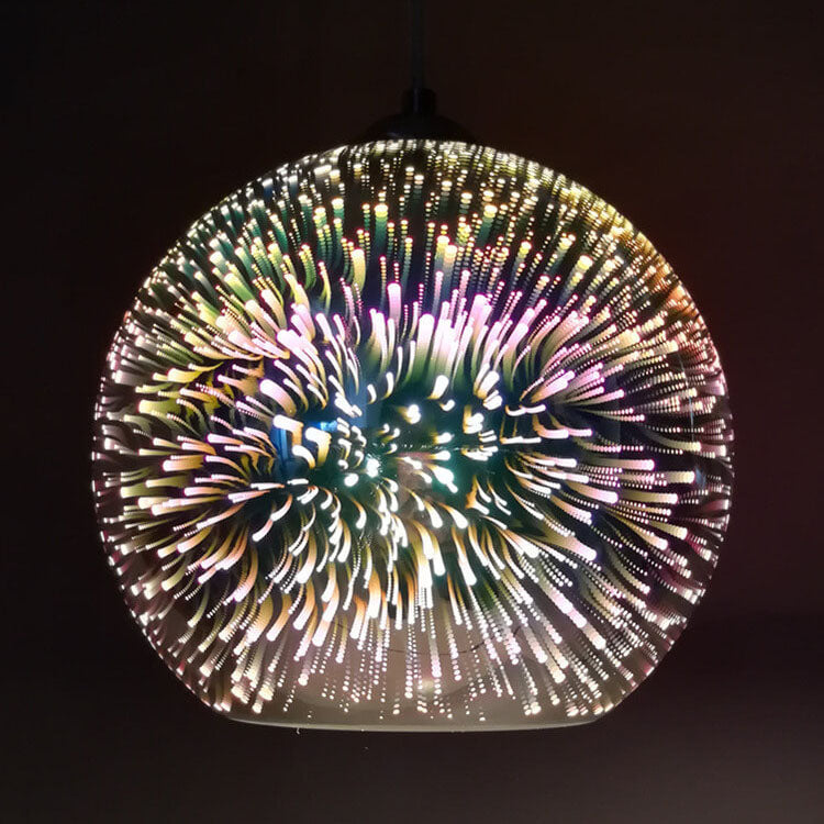 Modern 3D Colorful Glass Dome Pendant Light with E27 Socket