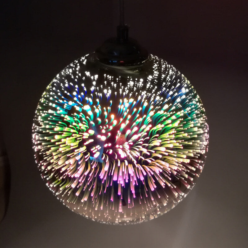 Modern 3D Colorful Glass Dome Pendant Light with E27 Socket
