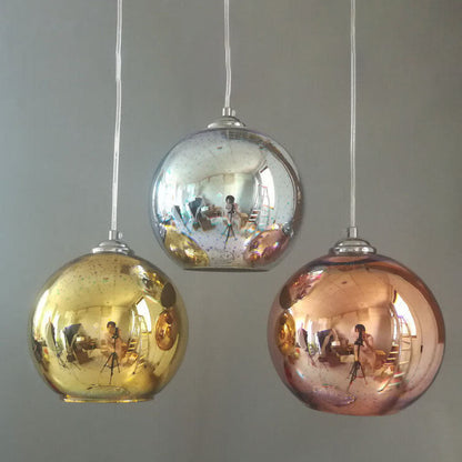 Modern 3D Colorful Glass Dome Pendant Light with E27 Socket