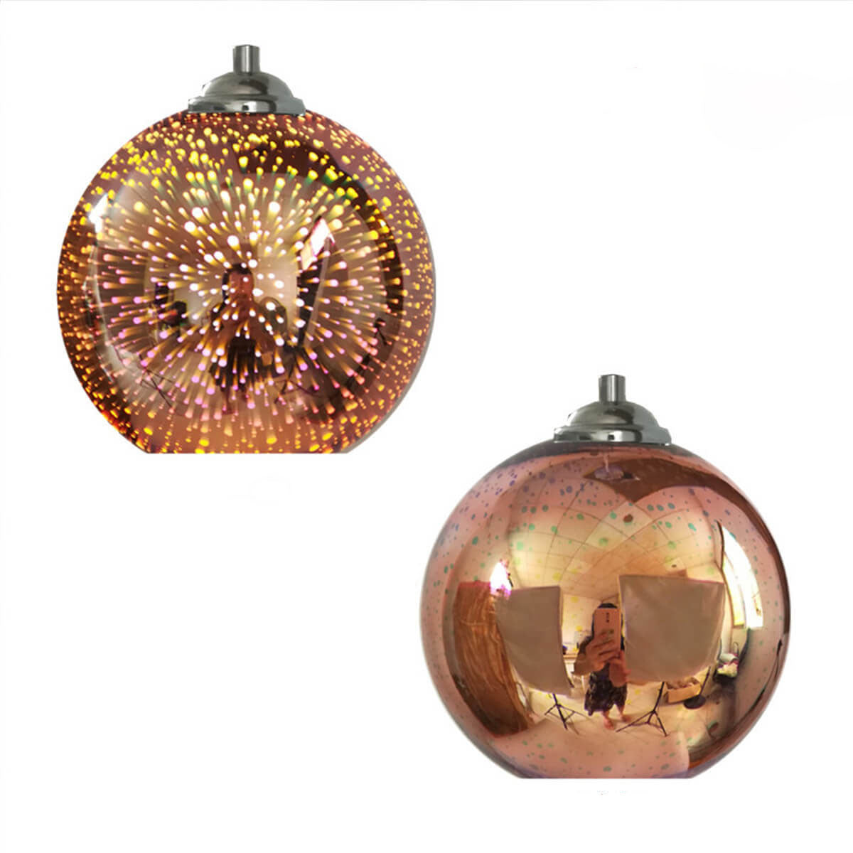 Modern 3D Colorful Glass Dome Pendant Light with E27 Socket