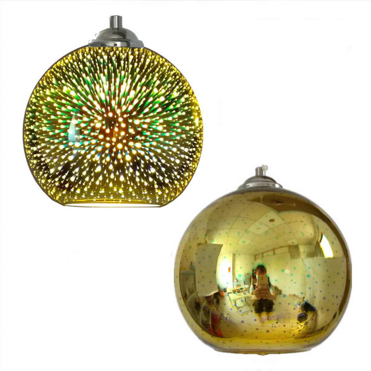 Modern 3D Colorful Glass Dome Pendant Light with E27 Socket