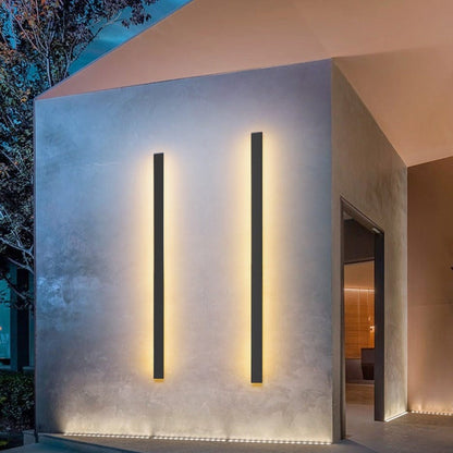 Modern Aluminium Outdoor Wall Sconce with Backlit LED Lighting