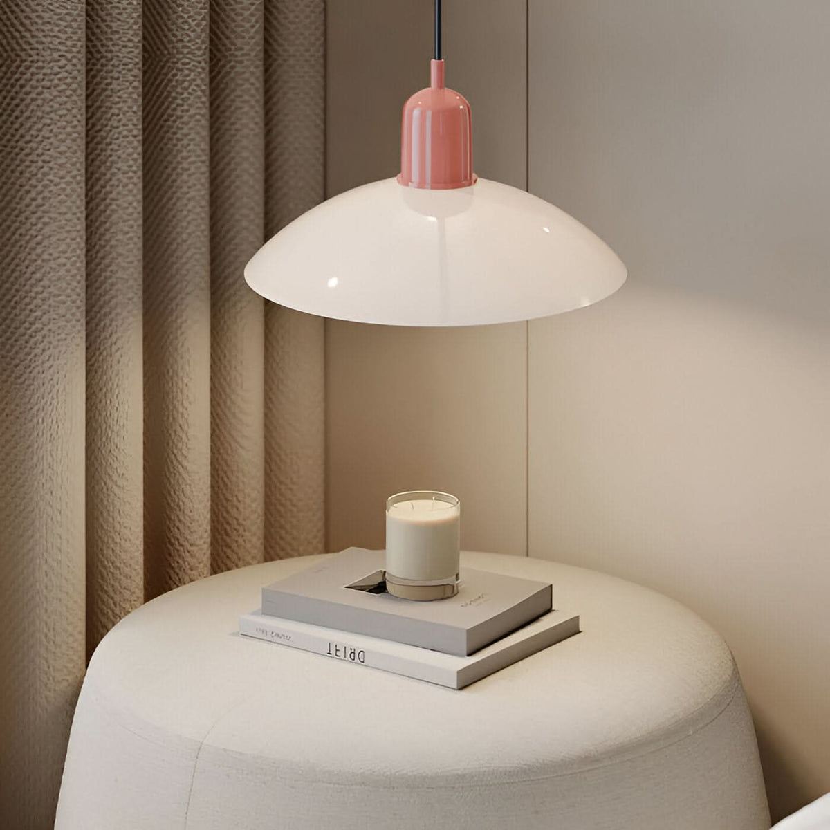 Modern Bauhaus Pendant Light with Iron Shade and Adjustable Cord