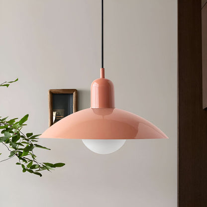 Modern Bauhaus Pendant Light with Iron Shade and Adjustable Cord