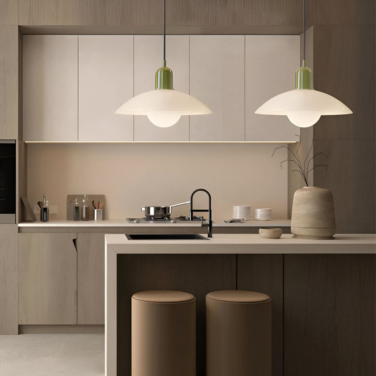 Modern Bauhaus Pendant Light with Iron Shade and Adjustable Cord