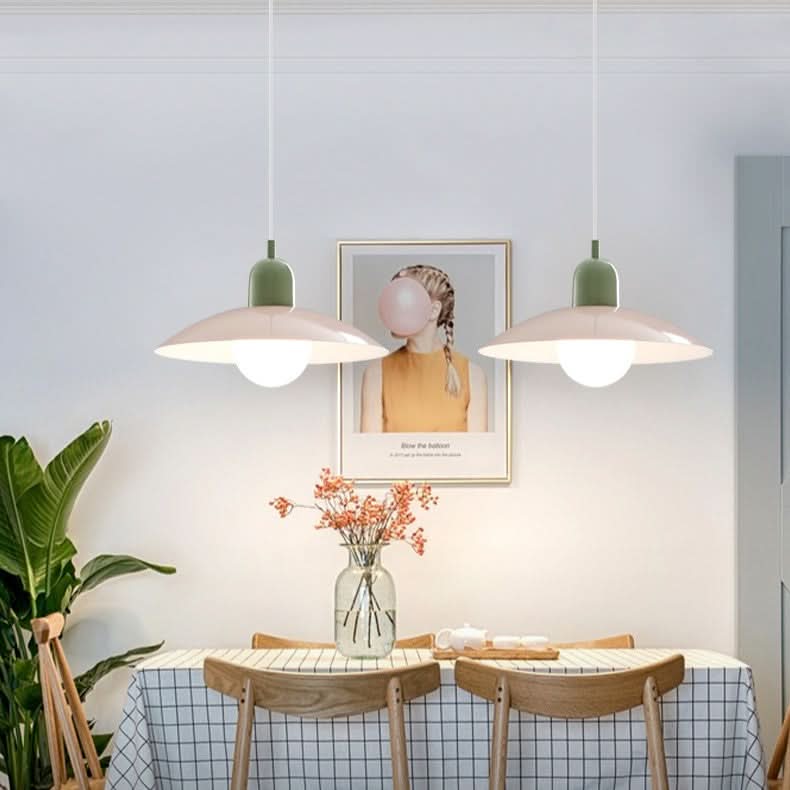 Modern Bauhaus Pendant Light with Iron Shade and Adjustable Cord