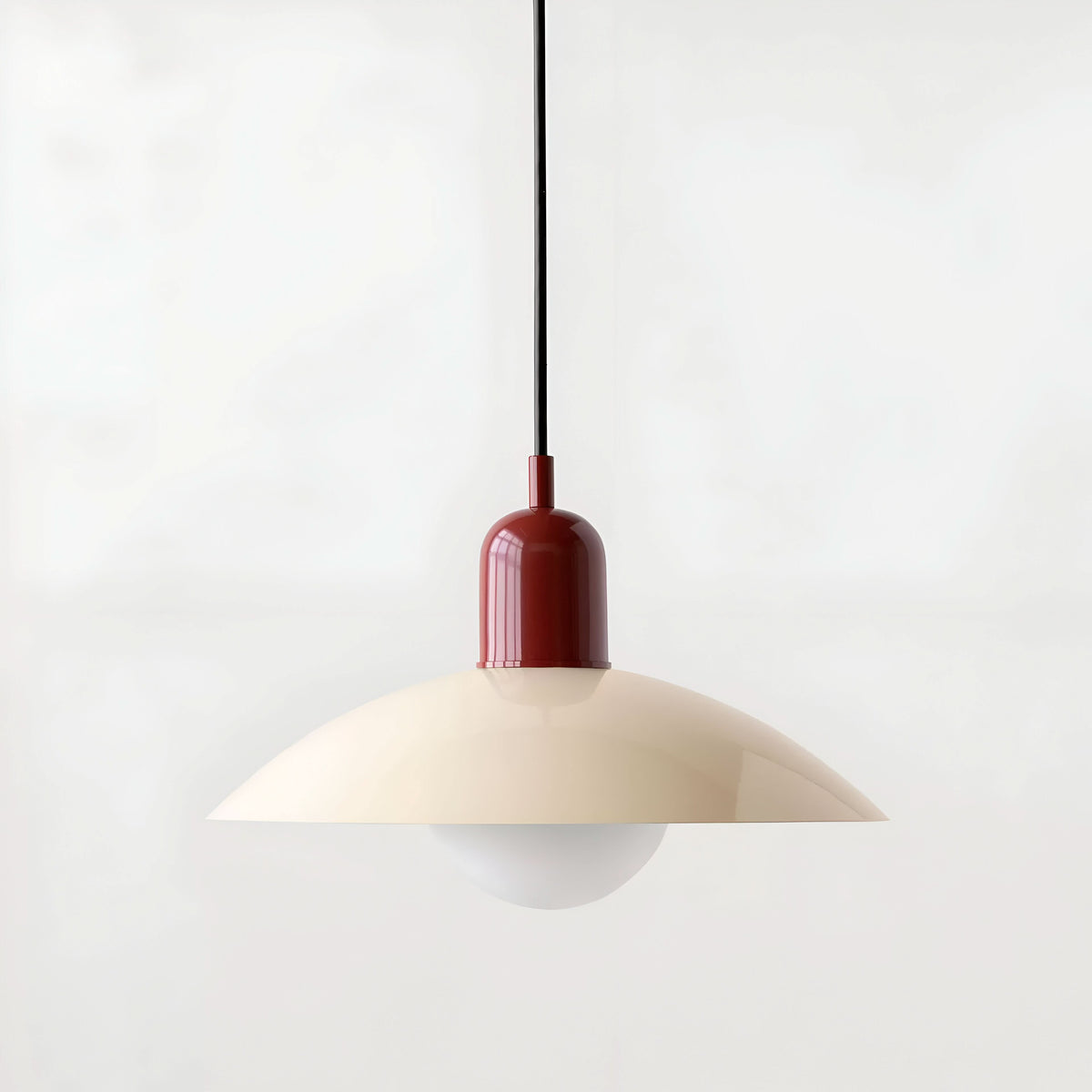 Modern Bauhaus Pendant Light with Iron Shade and Adjustable Cord