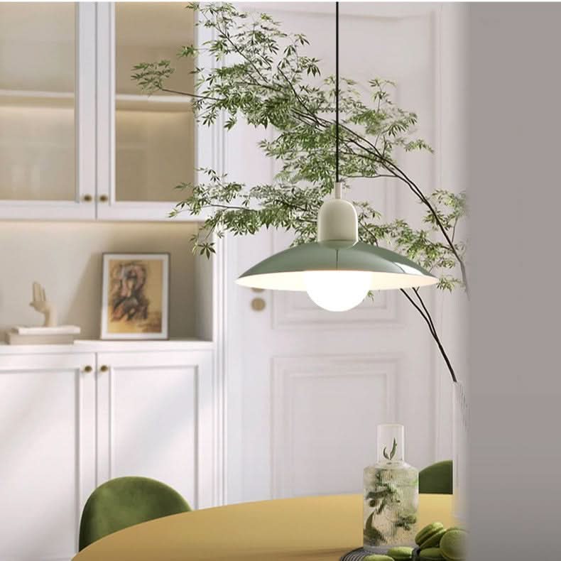 Modern Bauhaus Pendant Light with Iron Shade and Adjustable Cord