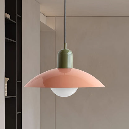 Modern Bauhaus Pendant Light with Iron Shade and Adjustable Cord