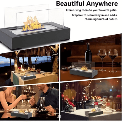 Modern Bioethanol Table Fireplace with Tempered Glass