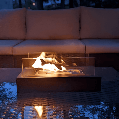Modern Bioethanol Table Fireplace with Tempered Glass