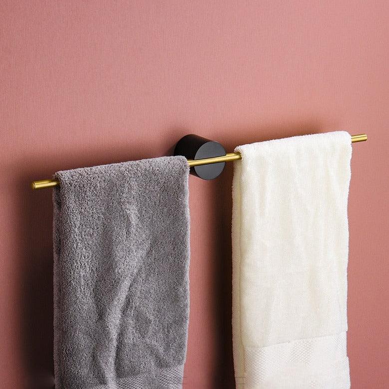 Modern Brushed Aluminium Towel Rack with Adjustable Rod