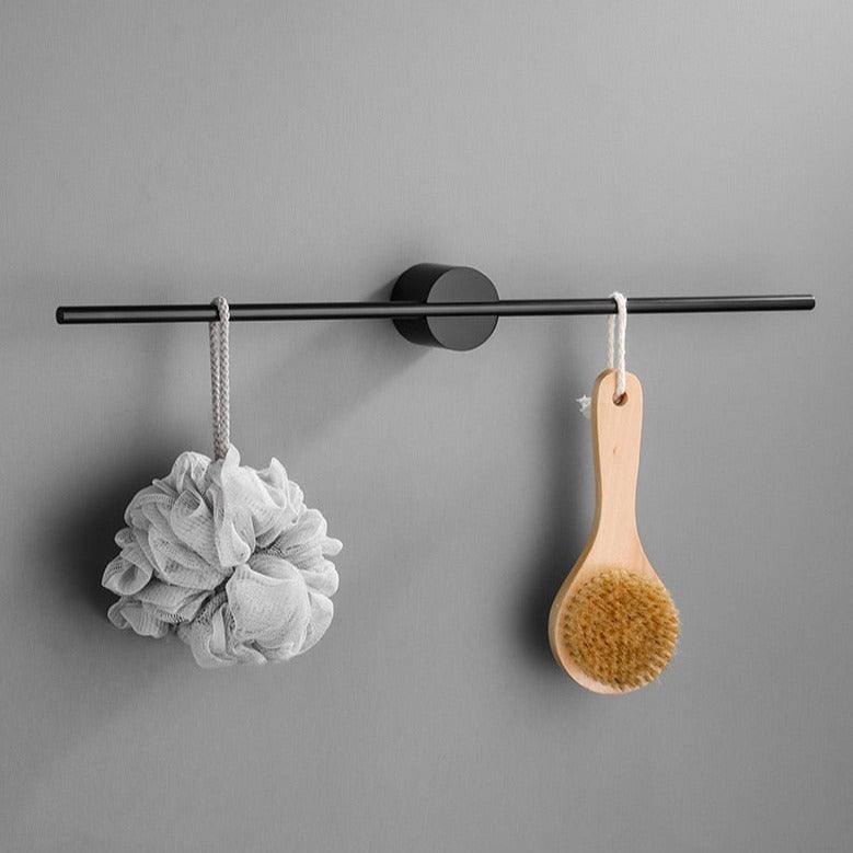 Modern Brushed Aluminium Towel Rack with Adjustable Rod