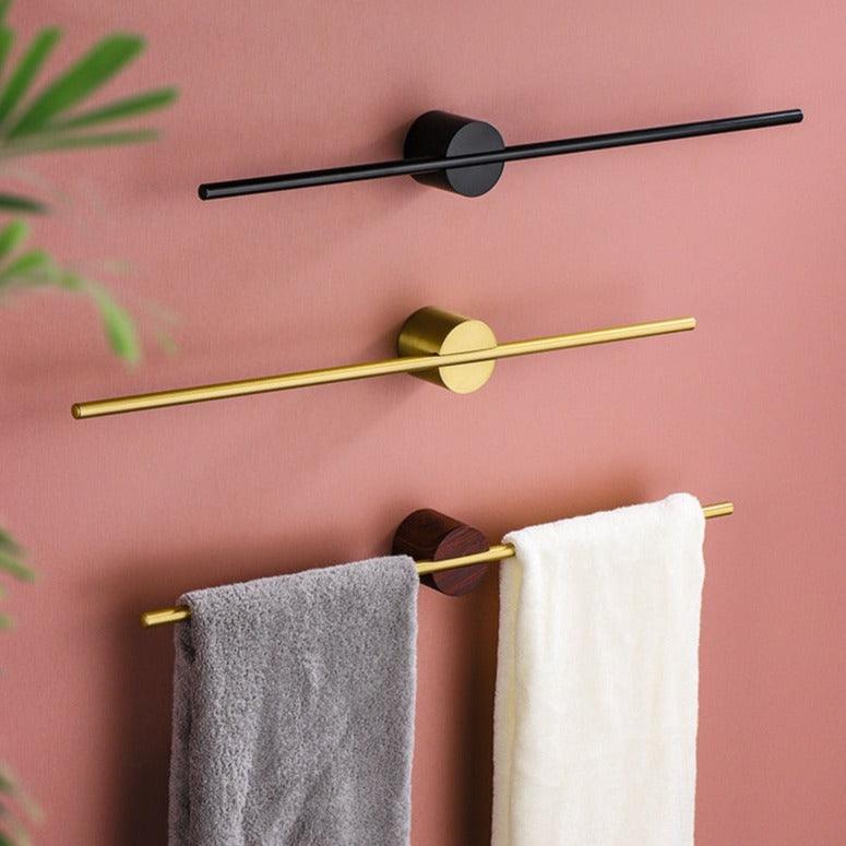 Modern Brushed Aluminium Towel Rack with Adjustable Rod