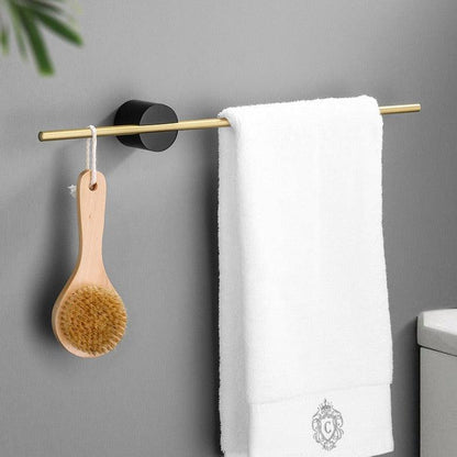 Modern Brushed Aluminium Towel Rack with Adjustable Rod