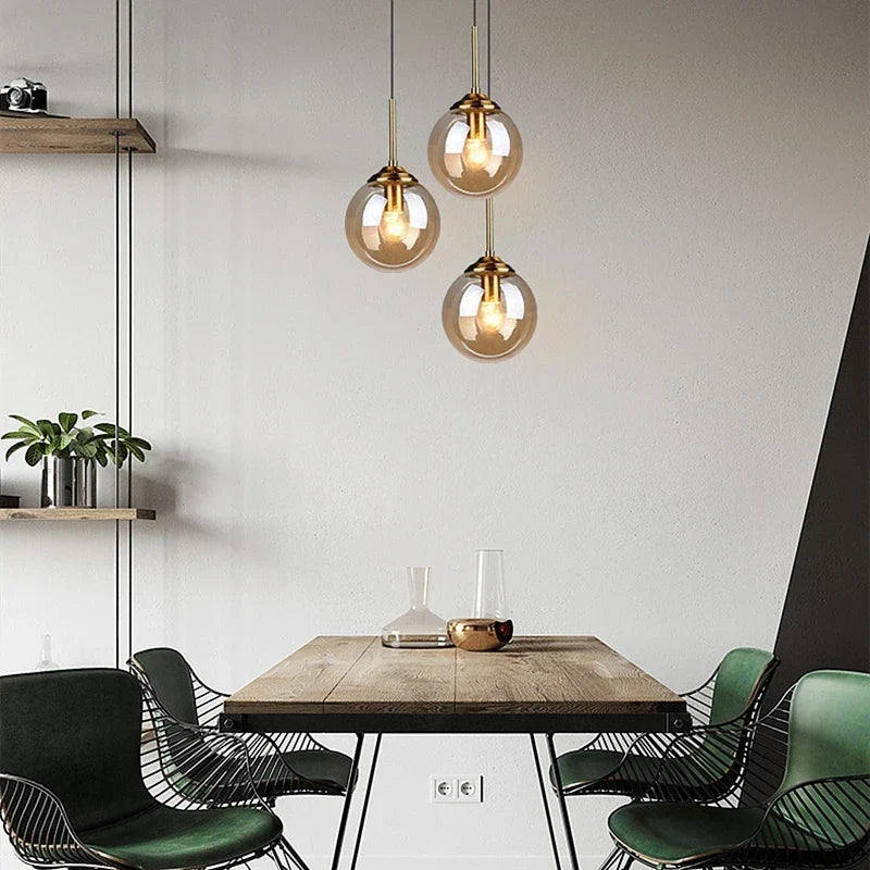 Modern Glass Globe Pendant Light