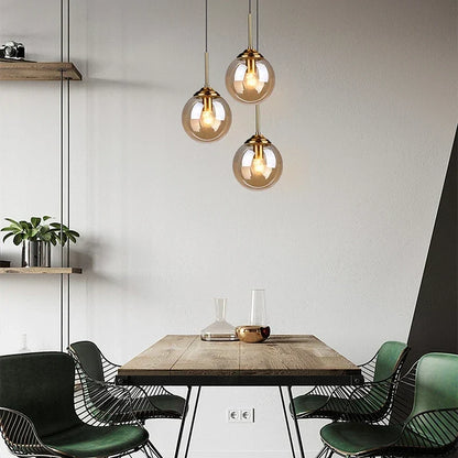 Modern Glass Globe Pendant Light