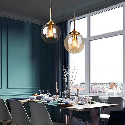 Modern Glass Globe Pendant Light
