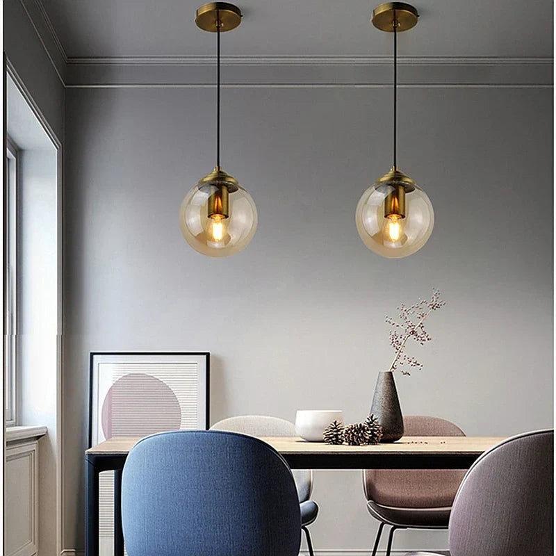 Modern Glass Globe Pendant Light