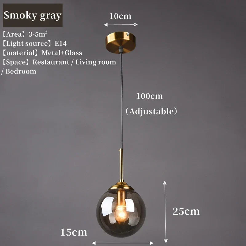 Modern Glass Globe Pendant Light