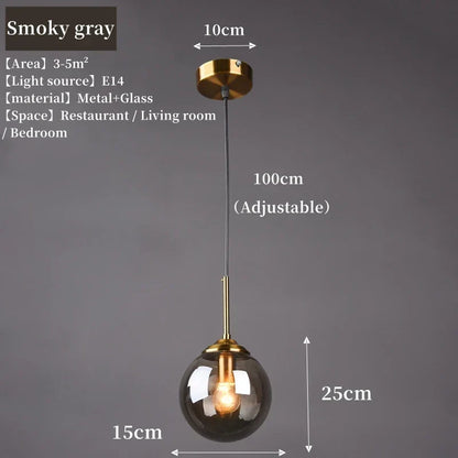 Modern Glass Globe Pendant Light