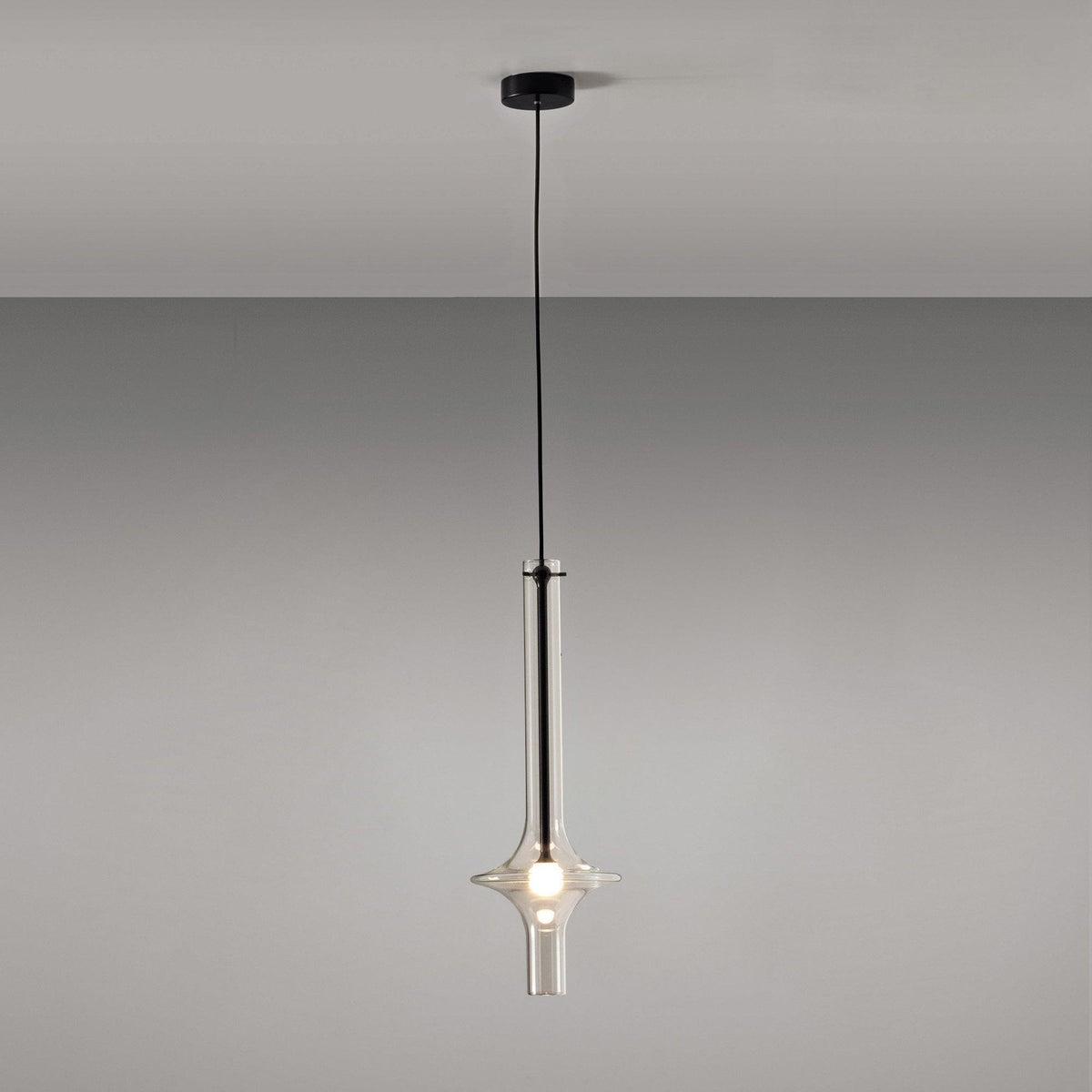 Modern Glass and Iron LED Pendant Lamp with Adjustable Colour Temperature