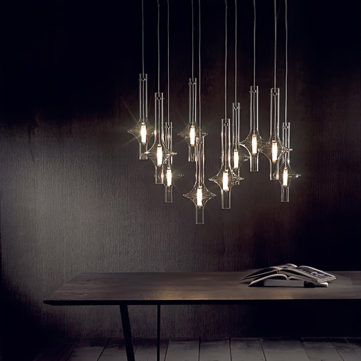 Modern Glass and Iron LED Pendant Lamp with Adjustable Colour Temperature