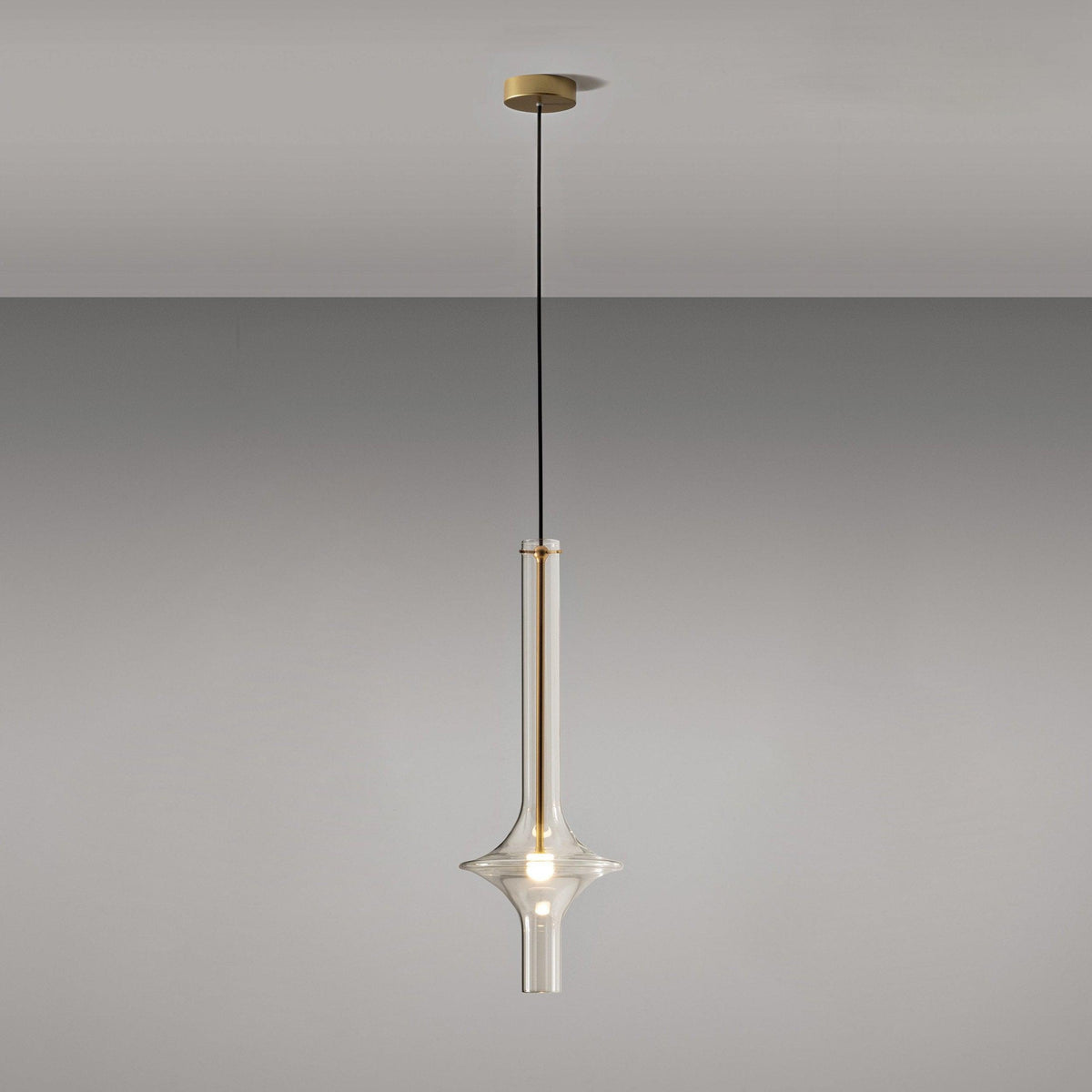 Modern Glass and Iron LED Pendant Lamp with Adjustable Colour Temperature