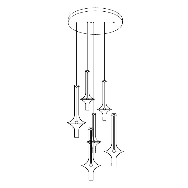 Modern Glass and Iron LED Pendant Lamp with Adjustable Colour Temperature
