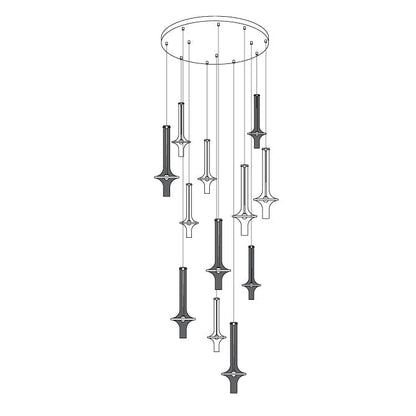 Modern Glass and Iron LED Pendant Lamp with Adjustable Colour Temperature