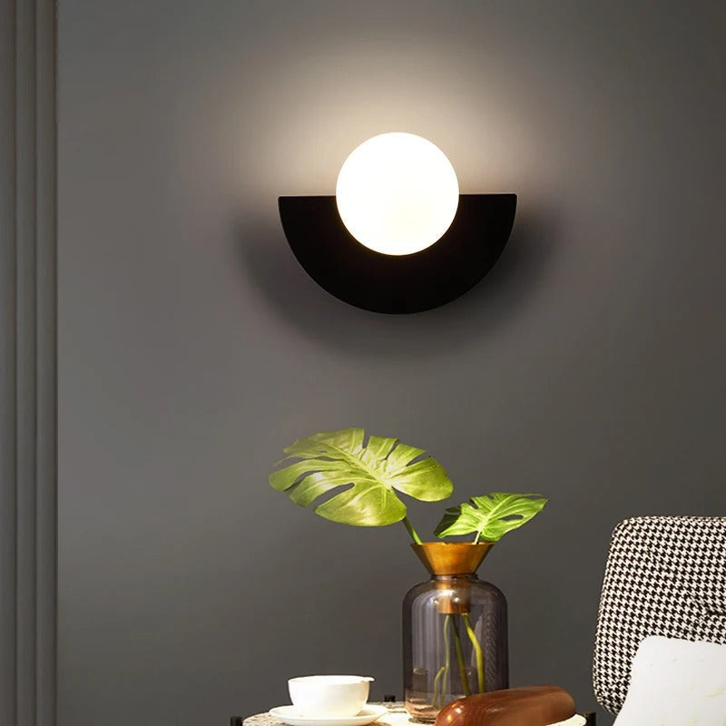 Modern Half-Circle Wall Sconce with Touch Switch and 5W AC Lighting