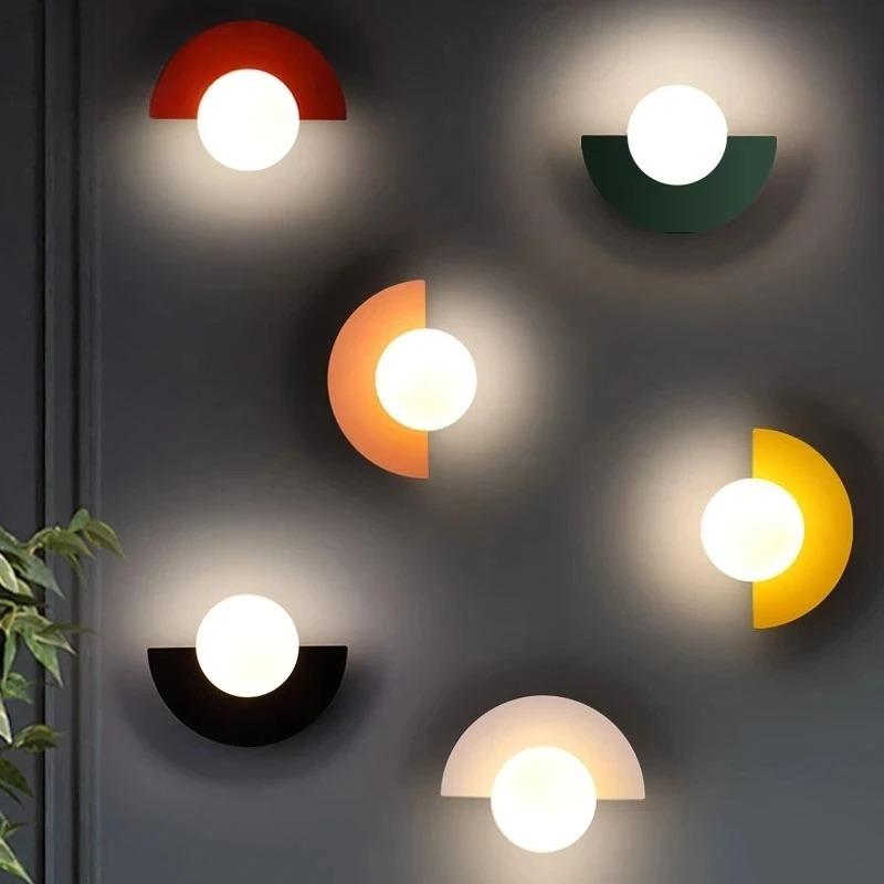 Modern Half-Circle Wall Sconce with Touch Switch and 5W AC Lighting