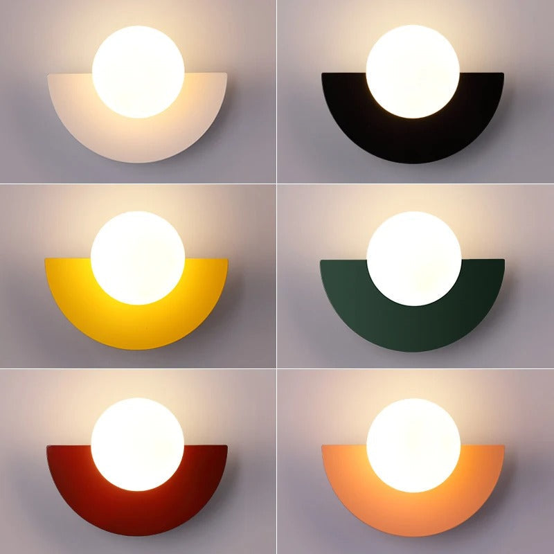 Modern Half-Circle Wall Sconce with Touch Switch and 5W AC Lighting