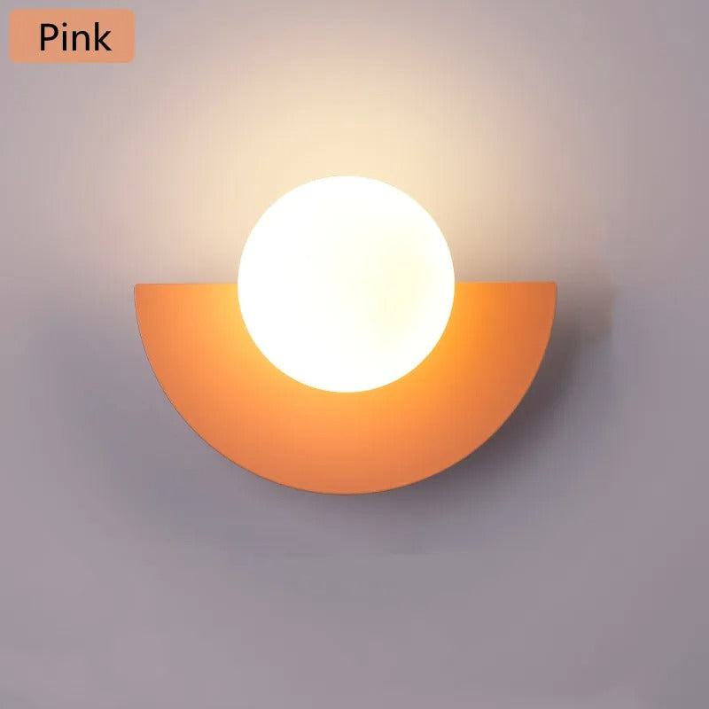 Modern Half-Circle Wall Sconce with Touch Switch and 5W AC Lighting