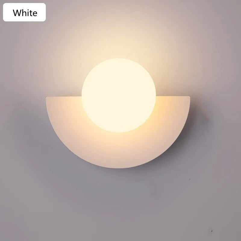 Modern Half-Circle Wall Sconce with Touch Switch and 5W AC Lighting