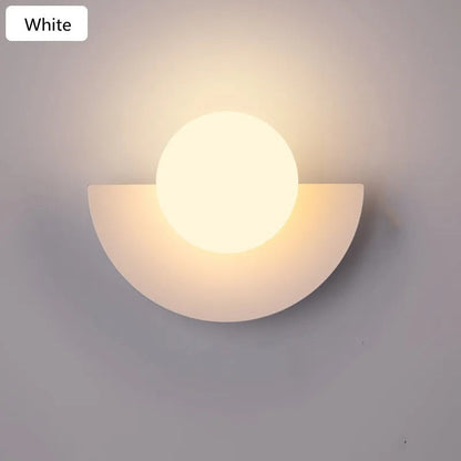 Modern Half-Circle Wall Sconce with Touch Switch and 5W AC Lighting