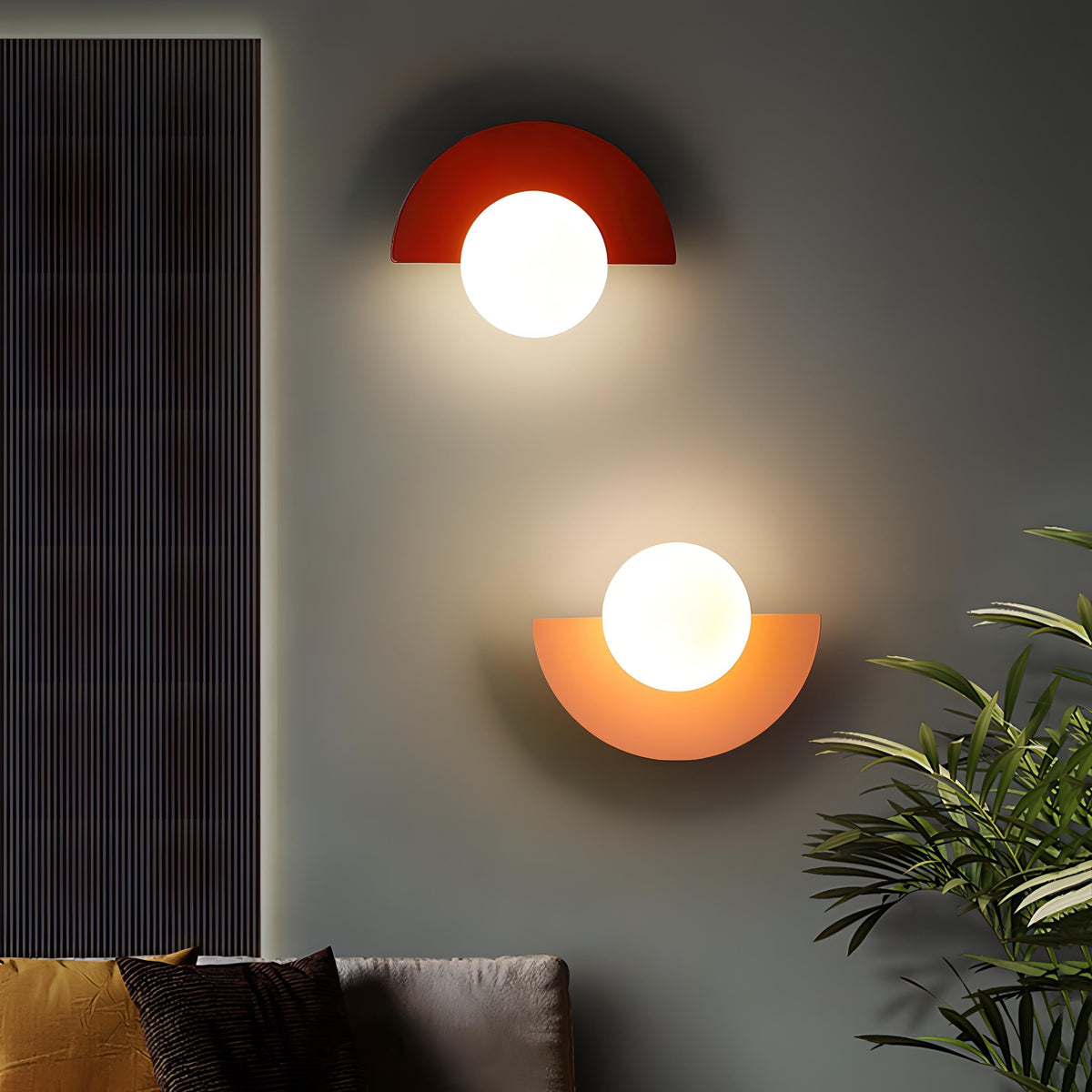 Modern Half-Circle Wall Sconce with Touch Switch and 5W AC Lighting