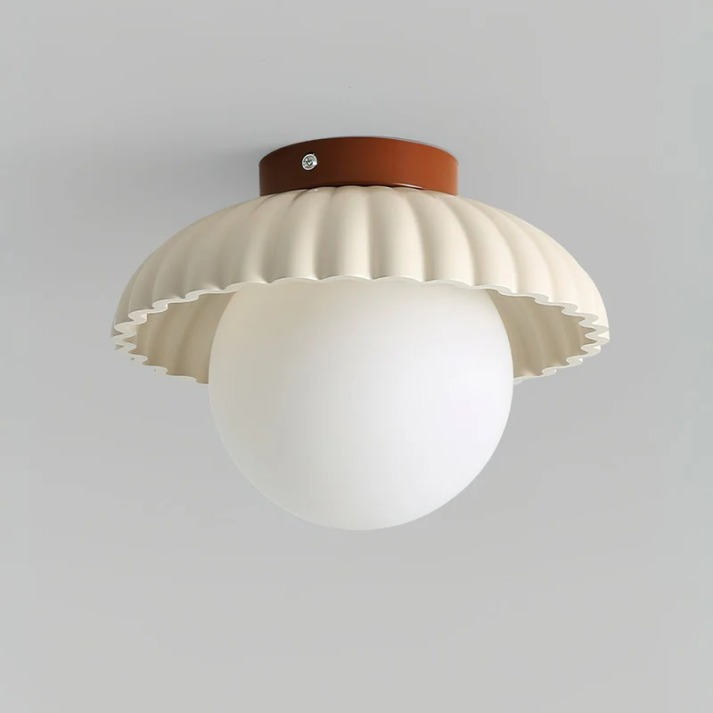 Modern Iron and Glass Flush Mount Ceiling Light