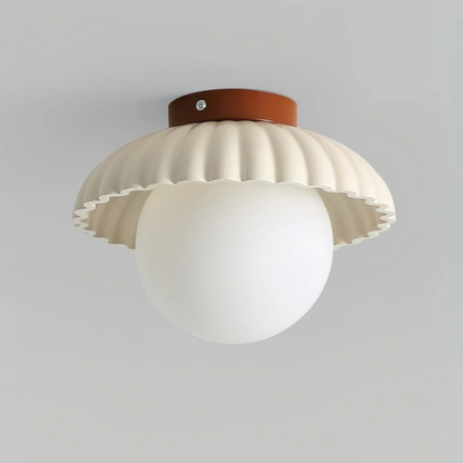Modern Iron and Glass Flush Mount Ceiling Light