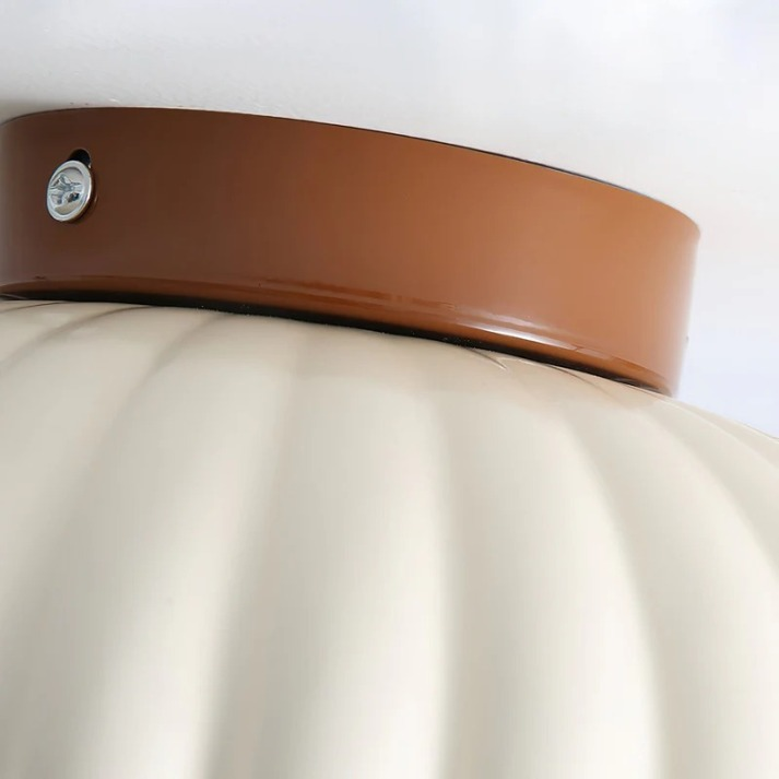 Modern Iron and Glass Flush Mount Ceiling Light