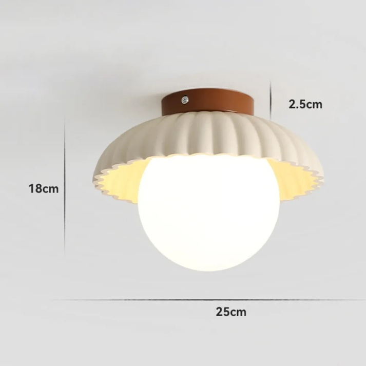 Modern Iron and Glass Flush Mount Ceiling Light