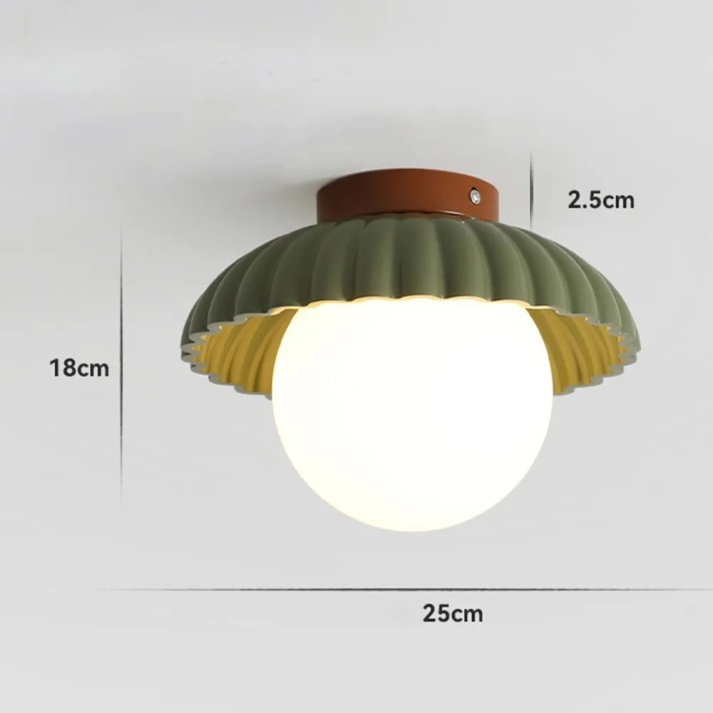 Modern Iron and Glass Flush Mount Ceiling Light