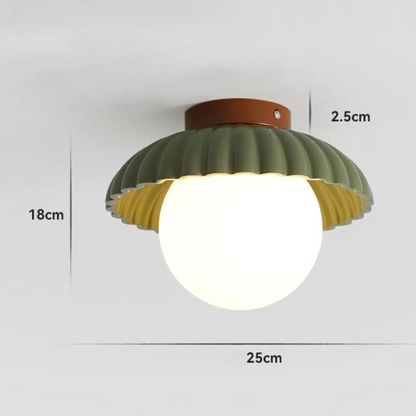 Modern Iron and Glass Flush Mount Ceiling Light