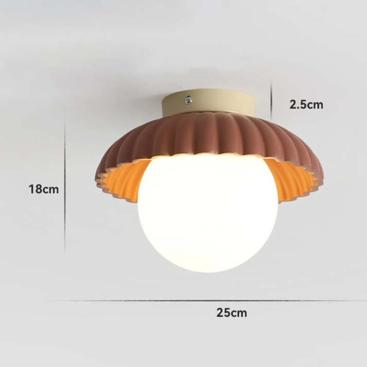 Modern Iron and Glass Flush Mount Ceiling Light