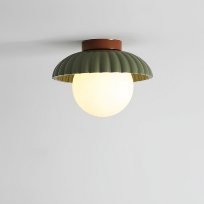 Modern Iron and Glass Flush Mount Ceiling Light