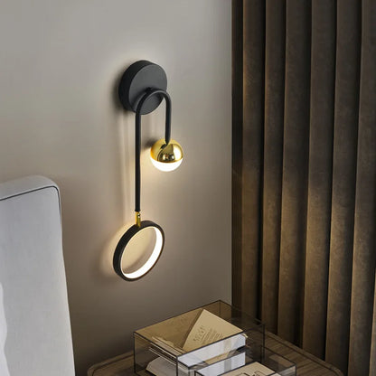 Modern Nordic LED Wall Light with Gold Accent