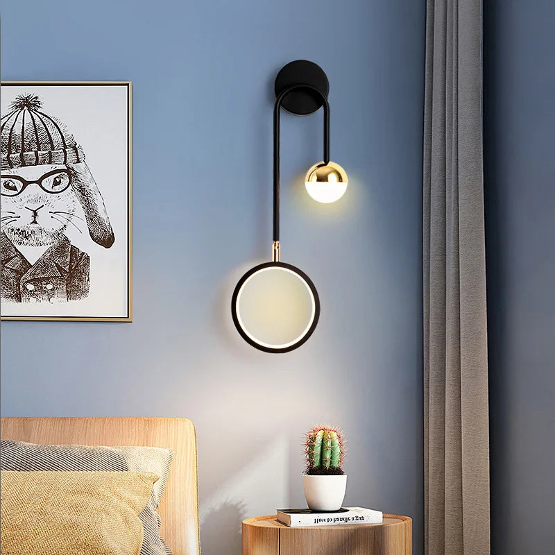 Modern Nordic LED Wall Light with Gold Accent