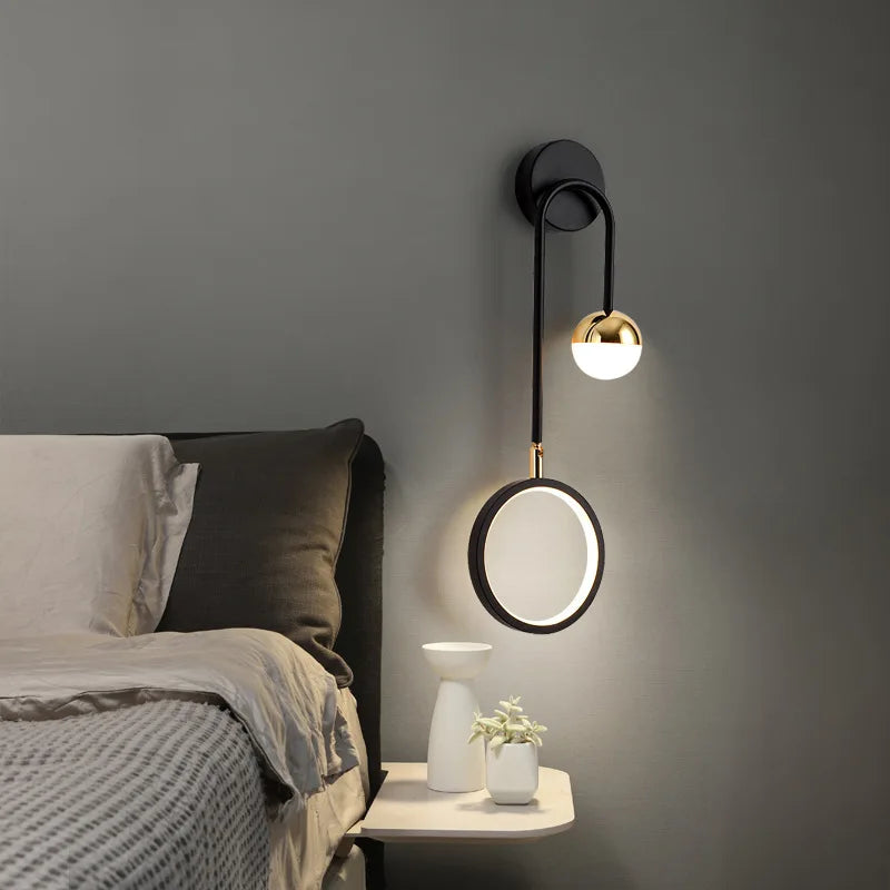 Modern Nordic LED Wall Light with Gold Accent