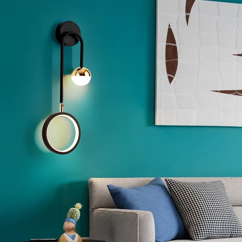 Modern Nordic LED Wall Light with Gold Accent